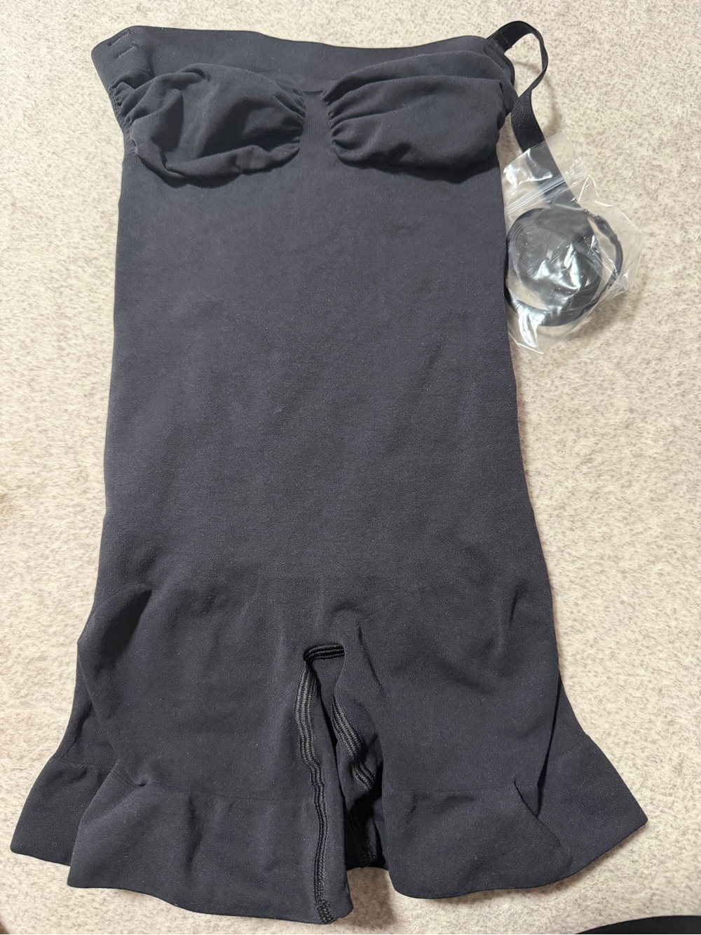 SKIMS Black Strapless Shaping Bodysuit with Built-In Cups